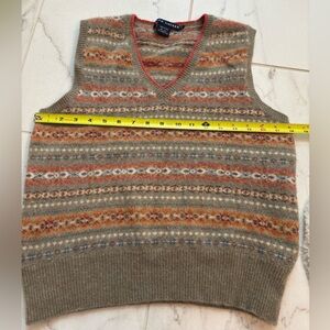 Ralph Lauren Earthy Tones V-Neck  Fair Isle Sweater Vest